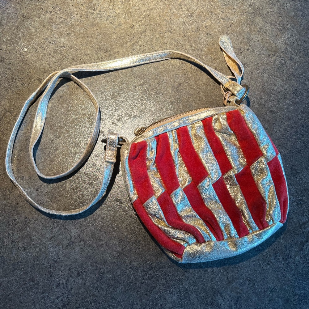 Topshop Wonder Woman Egyptian Red Gold Leather Crossbody Bag Purse Tote Vintage